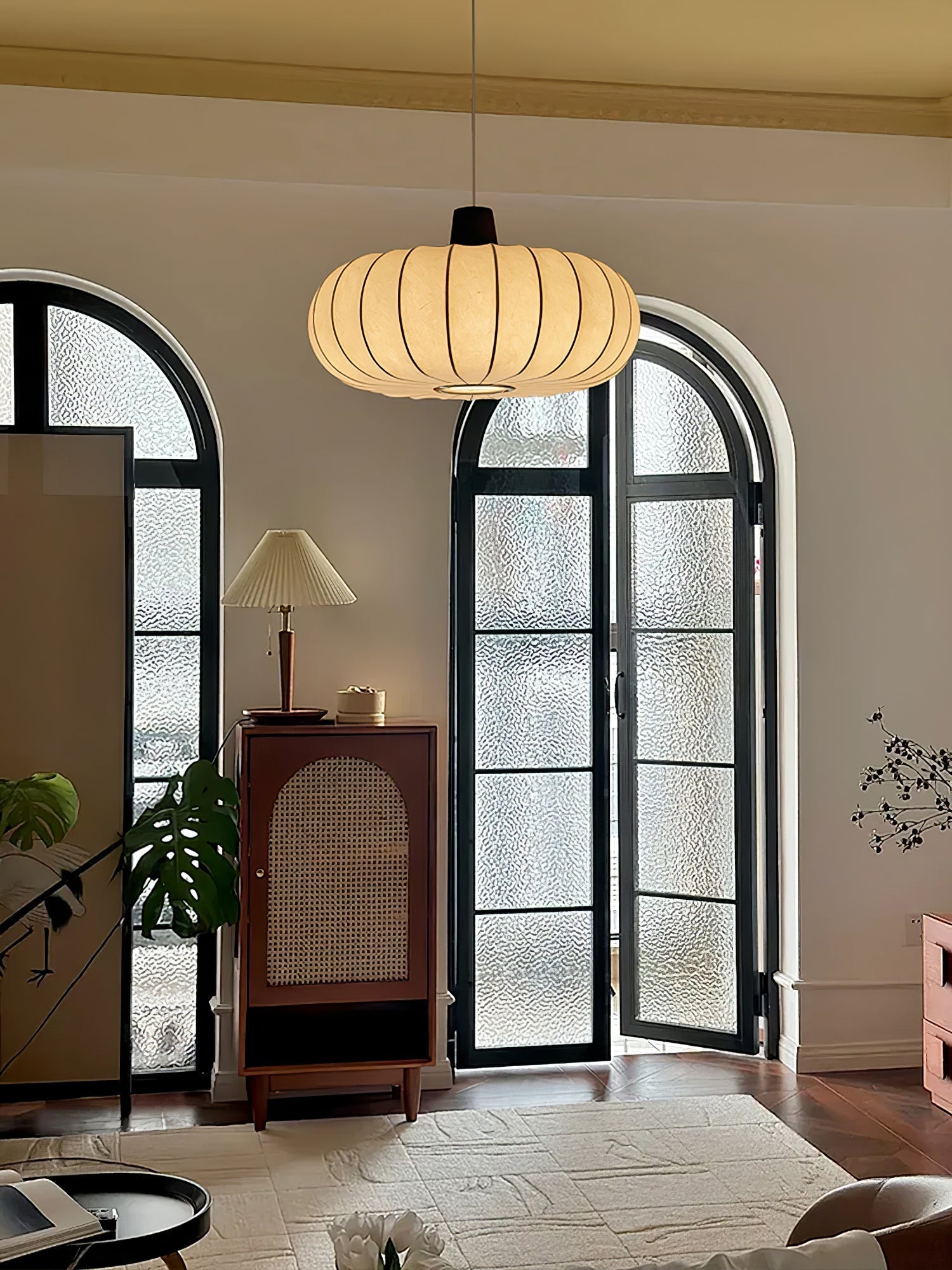 Silk Lantern Pendant Light Dia 19.7″ x H 11.8″ / White Pendant light