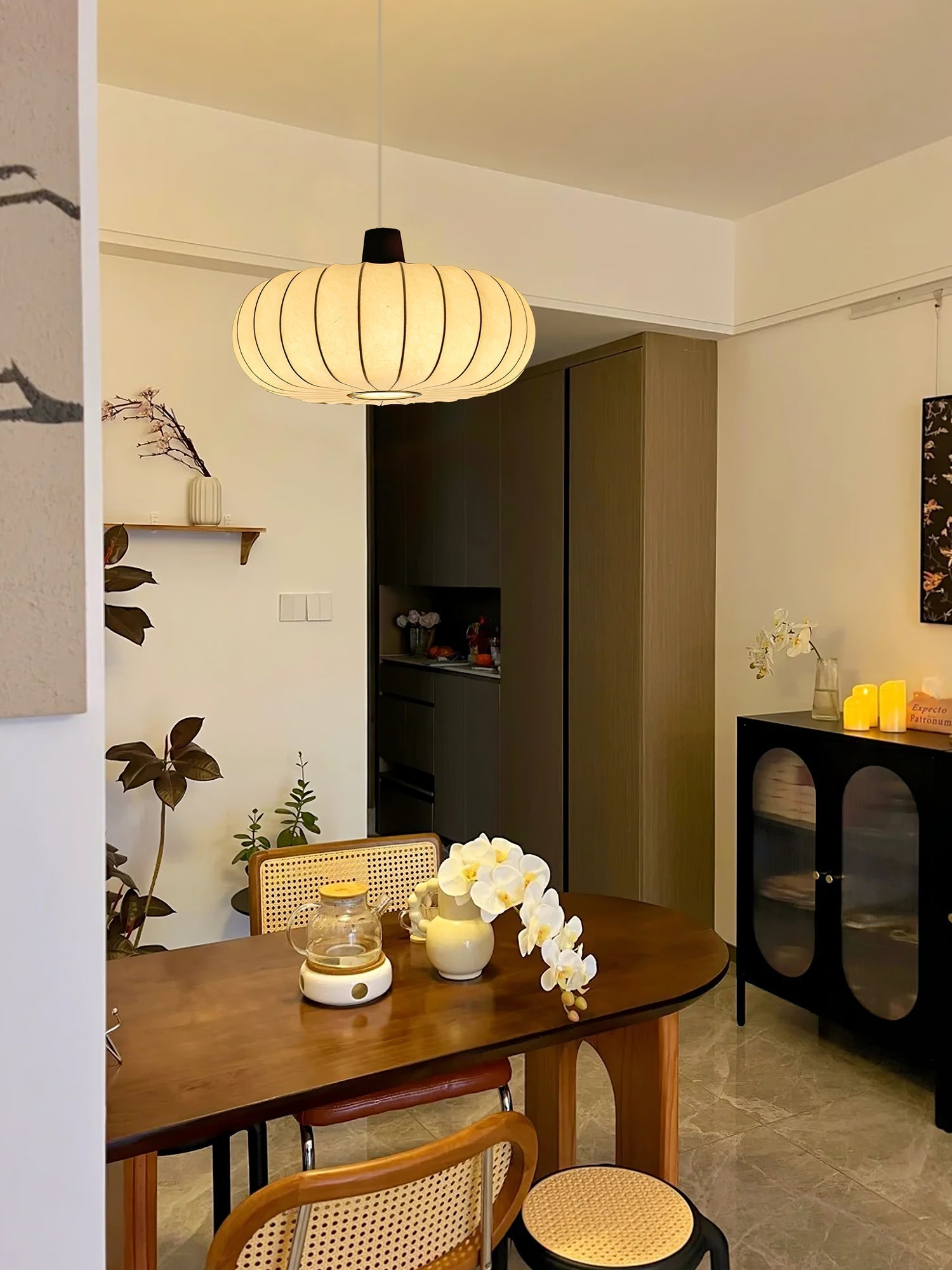 Silk Lantern Pendant Light Dia 19.7″ x H 11.8″ / White Pendant light