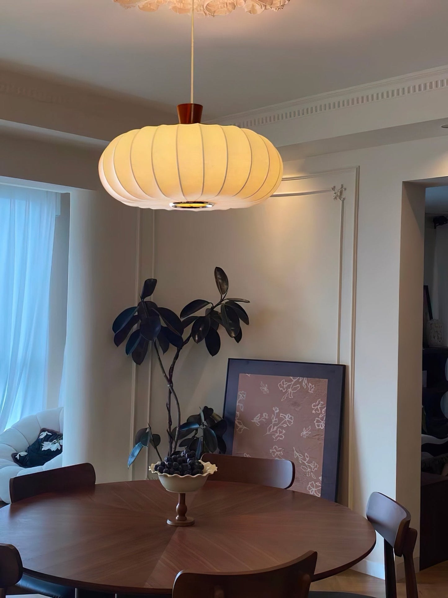 Silk Lantern Pendant Light Dia 19.7″ x H 11.8″ / White Pendant light