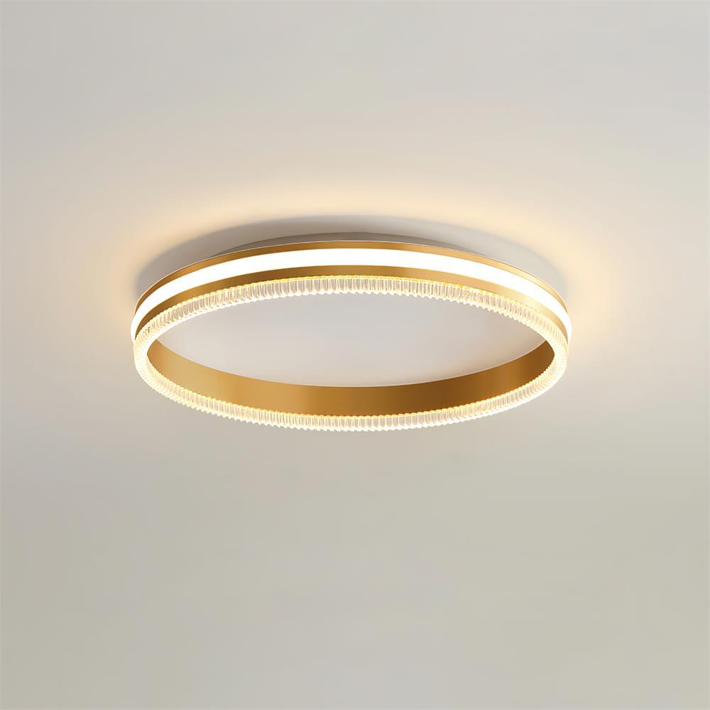 Simple Acrylic Ring Ceiling Light Dia 19.7″ x H 3.1″ / Dia 50cm x H 8cm / Gold / Warm light Ceiling lamp