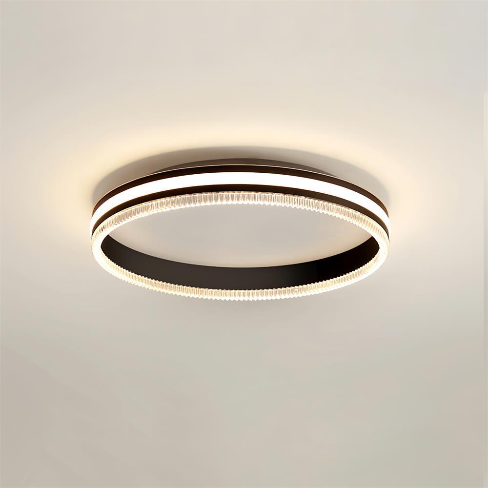 Simple Acrylic Ring Ceiling Light Dia 19.7″ x H 3.1″ / Dia 50cm x H 8cm / Black / Warm light Ceiling lamp