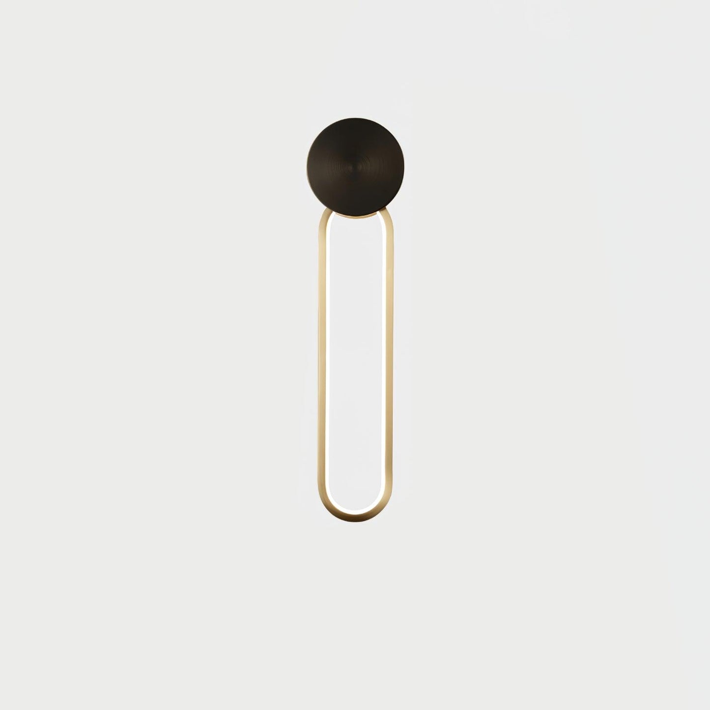 Simple Elliptical Wall Sconce Dia 4.7″ x H 18.9″ / Dia 12cm x H 48cm / Black & Brass / Warm Light Wall lamp