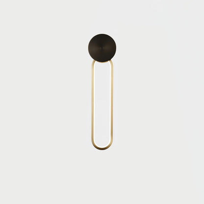 Simple Elliptical Wall Sconce Dia 4.7″ x H 18.9″ / Dia 12cm x H 48cm / Black & Brass / Warm Light Wall lamp