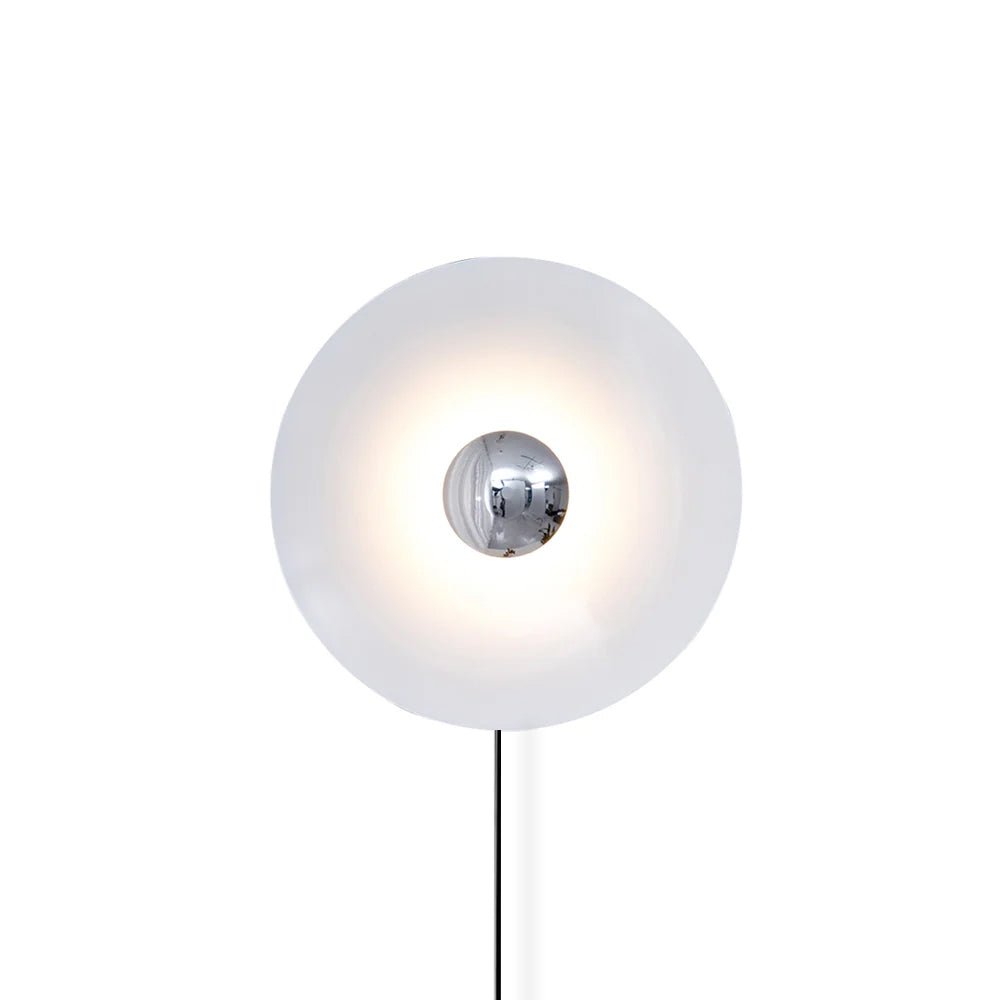 Simplicity Glow Plug-in Wall Light Dia 11.8″ x H 11.8″ / White & Chrome / US Plug 1001 Wall lamp