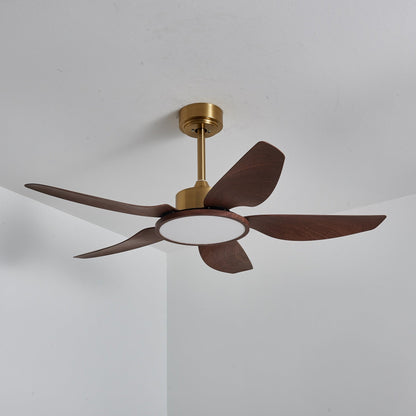 Sirocco Breeze Ceiling Fan Light ? 48″ x H 13.8″ / Walnut Color Grain & Gold & White / Three-Color Changing Light 1001