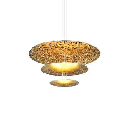 Machine Chandelier 3 layers Dia 7.1″ + 11.8″ + 19.7″ / Gold foil / Warm Light Chandelier