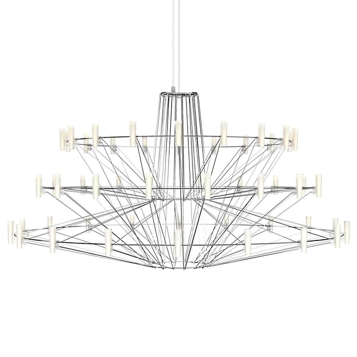 Sky Ballet Chandelier Dia 39.8″ x H 21.3″ / Dia 101cm x H 54cm / White / Warm Light Chandelier