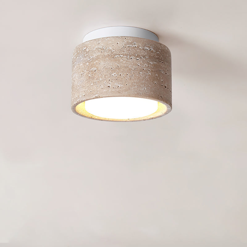 Sky Hole Ceiling Lamp Dia 3.9’’ x H 3.1’’ / Yellow Travertine & White Ceiling lamp