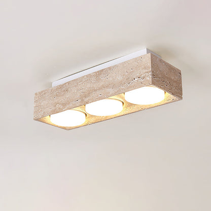 Sky Hole Ceiling Lamp L 11.8″ x W 3.9″ x H 3.1″ / Yellow Travertine & White Ceiling lamp