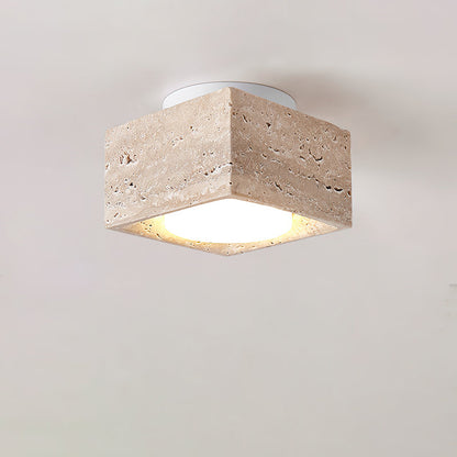 Sky Hole Ceiling Lamp L 3.9″ x W 3.9″ x H 3.1″ / Yellow Travertine & White Ceiling lamp