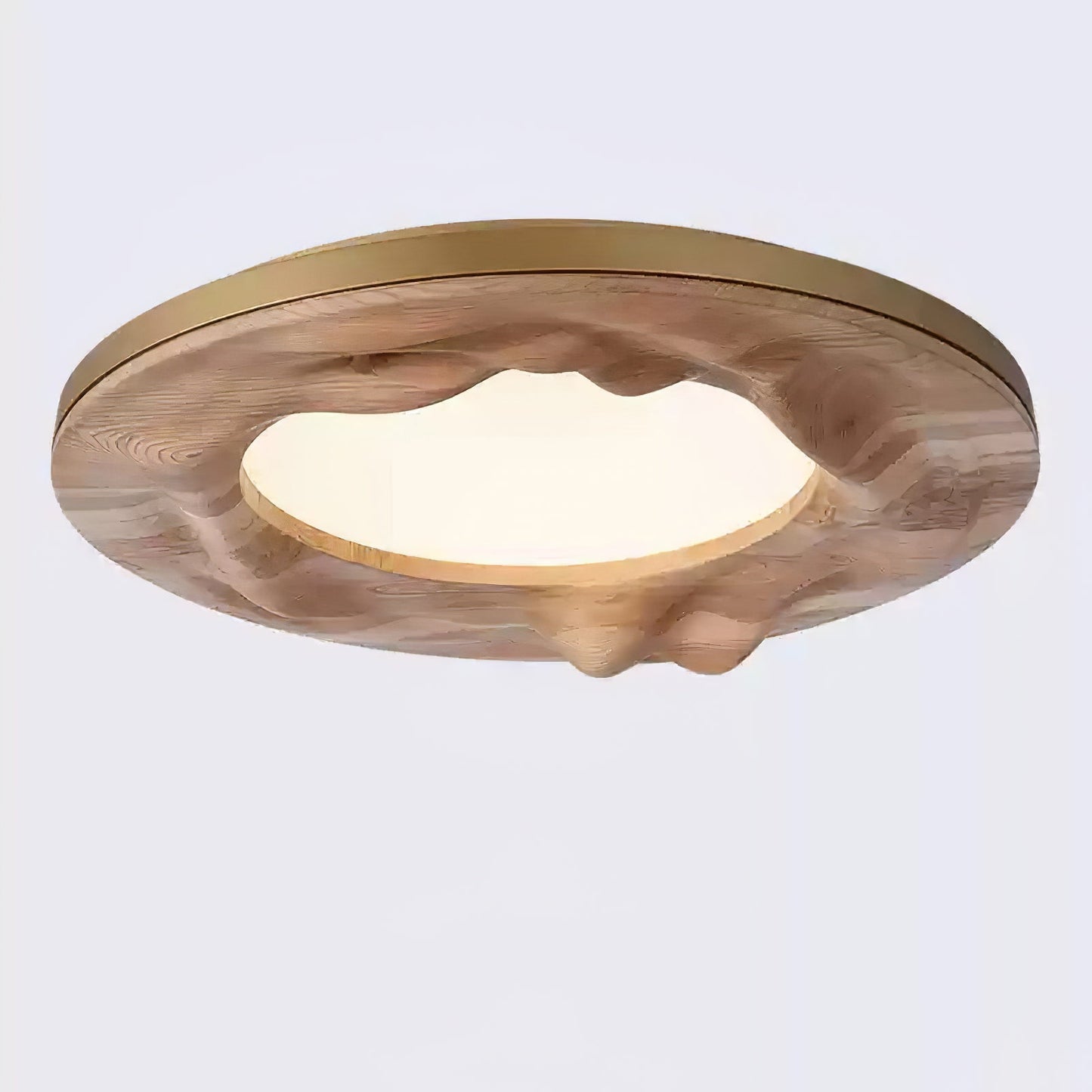 Sky Lake Ceiling Lamp ? 23.6″ x H 4.7″ / Gold & Wood Color / Warm Light Ceiling lamp