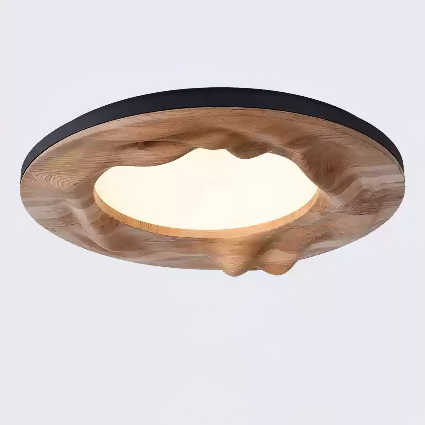 Sky Lake Ceiling Lamp ? 23.6″ x H 4.7″ / Black & Wood Color / Warm Light Ceiling lamp