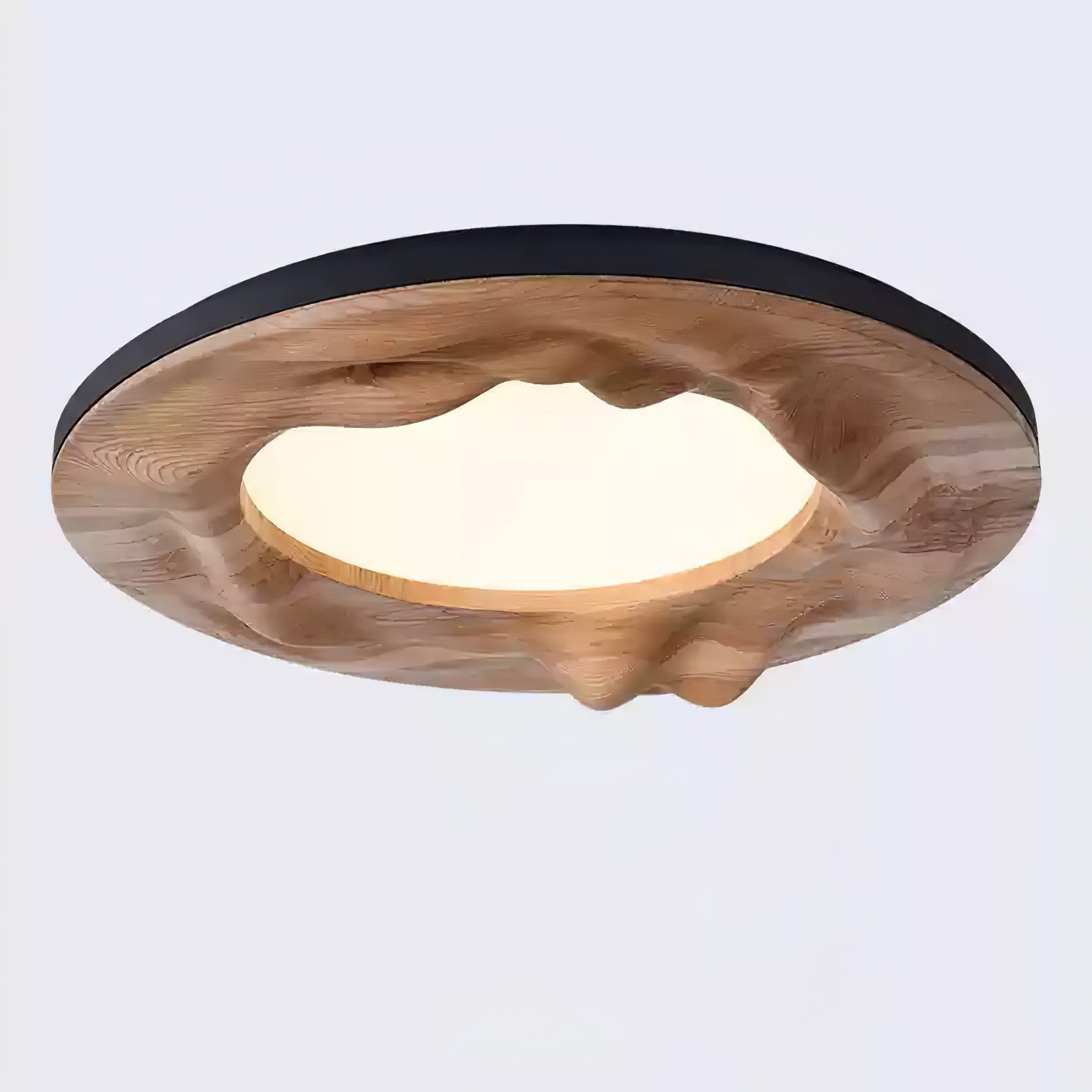 Sky Lake Ceiling Lamp ? 23.6″ x H 4.7″ / Black & Wood Color / Warm Light Ceiling lamp