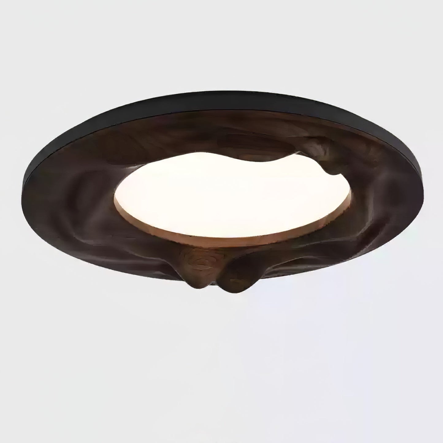 Sky Lake Ceiling Lamp ? 23.6″ x H 4.7″ / Black & Walnut Color / Warm Light Ceiling lamp
