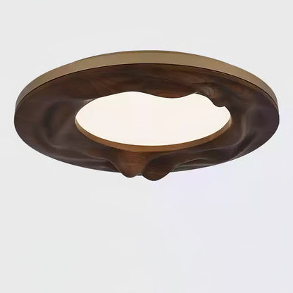 Sky Lake Ceiling Lamp ? 23.6″ x H 4.7″ / Gold & Walnut Color / Warm Light Ceiling lamp