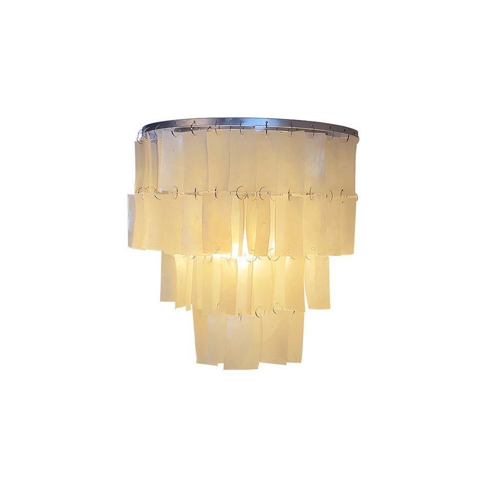 Skye Shell Tiered Wall Lamp Dia 9.8″ x H 9.8″ / Dia 25cm x H 25cm / Silver & White / Single Wall lamp