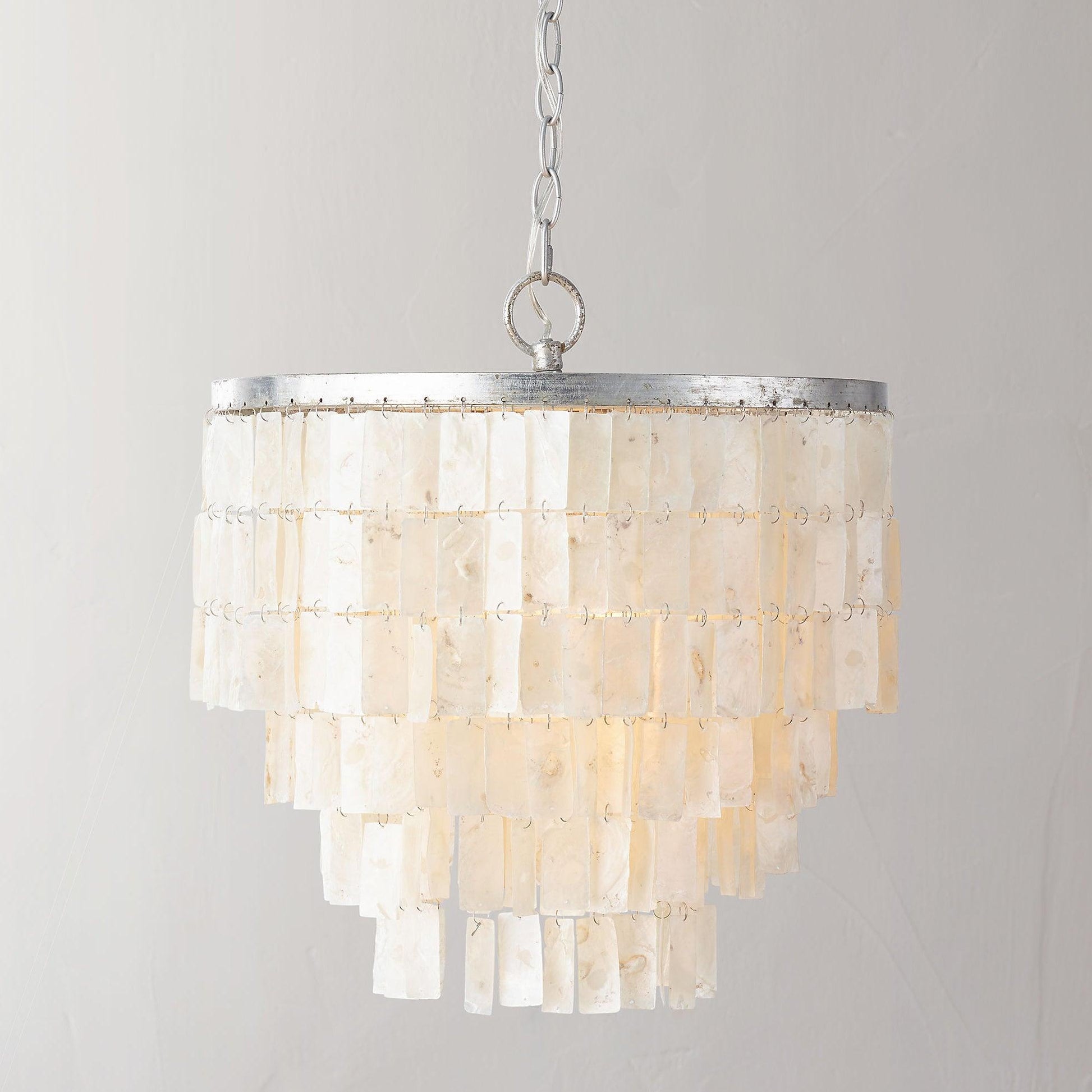 Skye Tiered Pendant Light Dia 17.7″ x H 17.7″ / Dia 45cm x H 45cm / Silver + White Pendant light