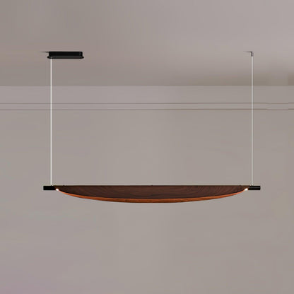 Sleek Board Pendant Lamp Dia 40.9″ x H 10.2″ / Dia 104cm x H 26cm / Hydrographic Walnut Wood Grain Finish / Warm Light