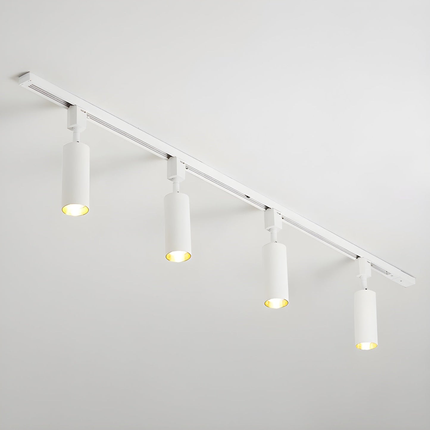 Sleek Cylinder Track Light 4 heads L 59.1″ x H 10.6″ / White / Neutral Light Ceiling lamp