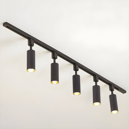 Sleek Cylinder Track Light 5 heads L 59.1″ x H 10.6″ / Black / Neutral Light Ceiling lamp