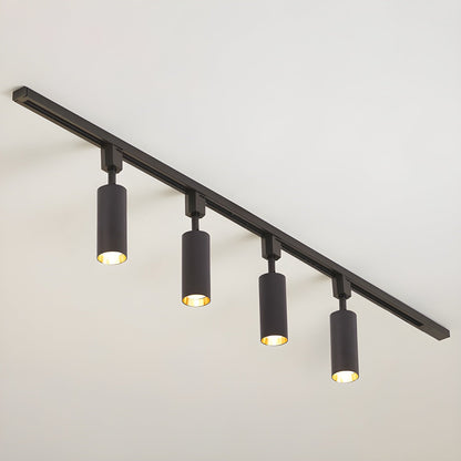 Sleek Cylinder Track Light 4 heads L 59.1″ x H 10.6″ / Black / Neutral Light Ceiling lamp