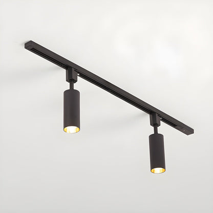 Sleek Cylinder Track Light 2 heads L 39.4″ x H 10.6″ / Black / Neutral Light Ceiling lamp
