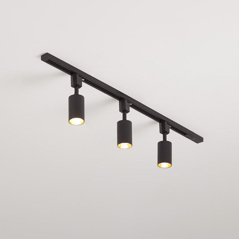 Sleek Cylinder Track Light 3 heads L 39.4″ x H 8.7″ / Black / Neutral Light Ceiling lamp