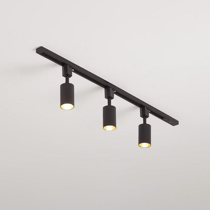 Sleek Cylinder Track Light 3 heads L 39.4″ x H 8.7″ / Black / Neutral Light Ceiling lamp