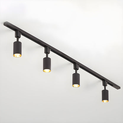 Sleek Cylinder Track Light 4 heads L 59.1″ x H 8.7″ / Black / Neutral Light Ceiling lamp