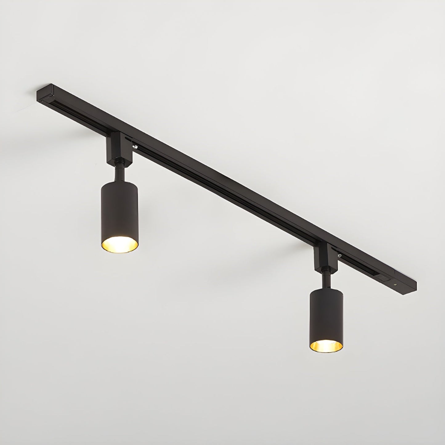 Sleek Cylinder Track Light 2 heads L 39.4″ x H 8.7″ / Black / Neutral Light Ceiling lamp