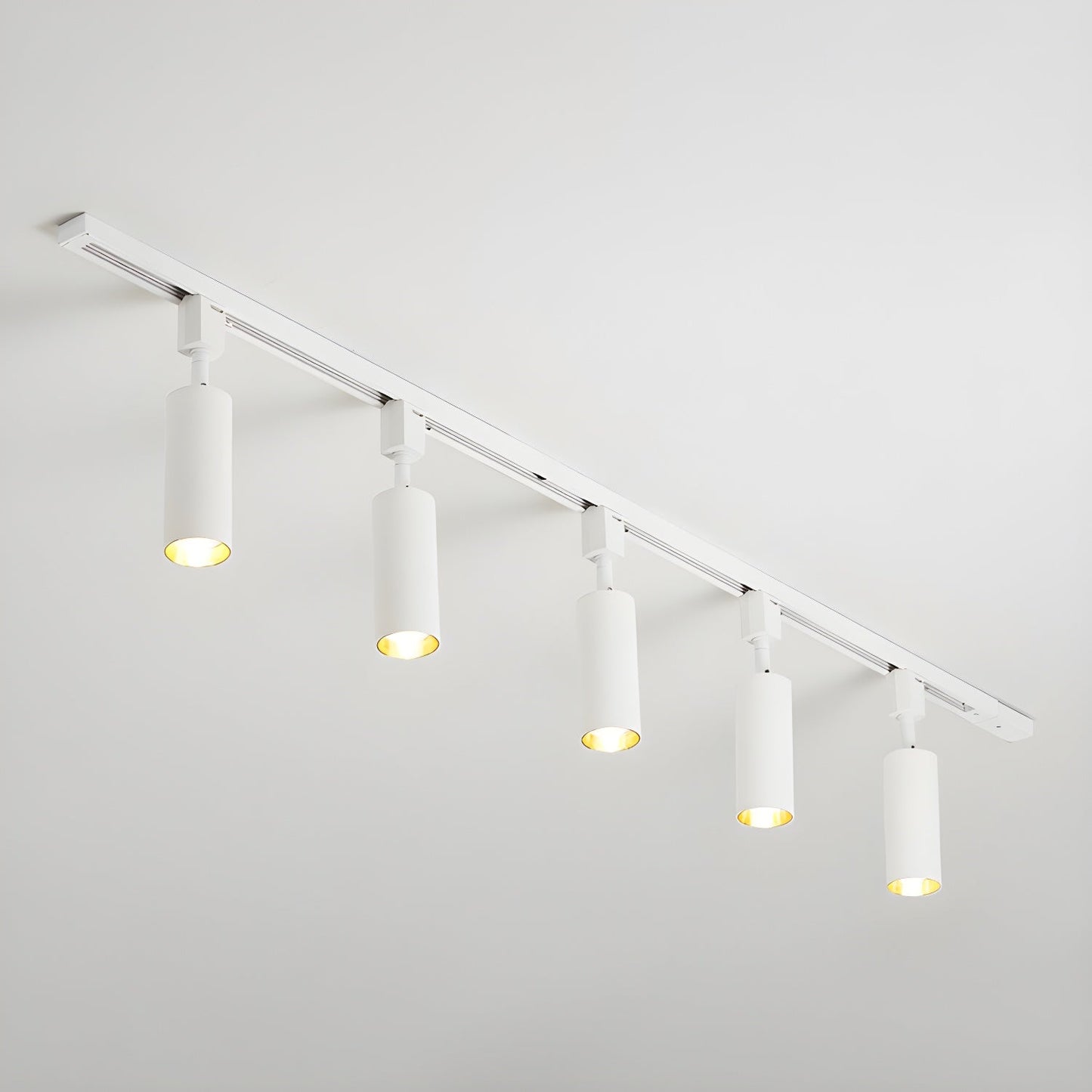 Sleek Cylinder Track Light 5 heads L 59.1″ x H 10.6″ / White / Neutral Light Ceiling lamp
