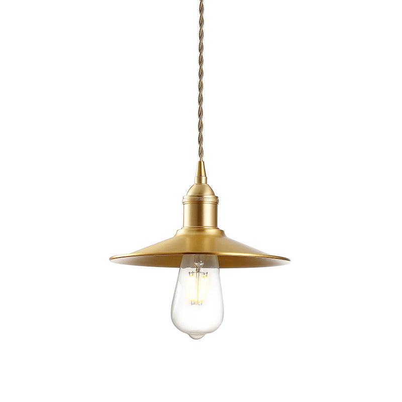 Sleek Flat Pendant Lamp Dia 8.7″ x H 3.9″ / Dia 22cm x H 10cm / Brass Pendant light