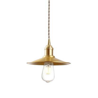 Sleek Flat Pendant Lamp Dia 8.7″ x H 3.9″ / Dia 22cm x H 10cm / Brass Pendant light