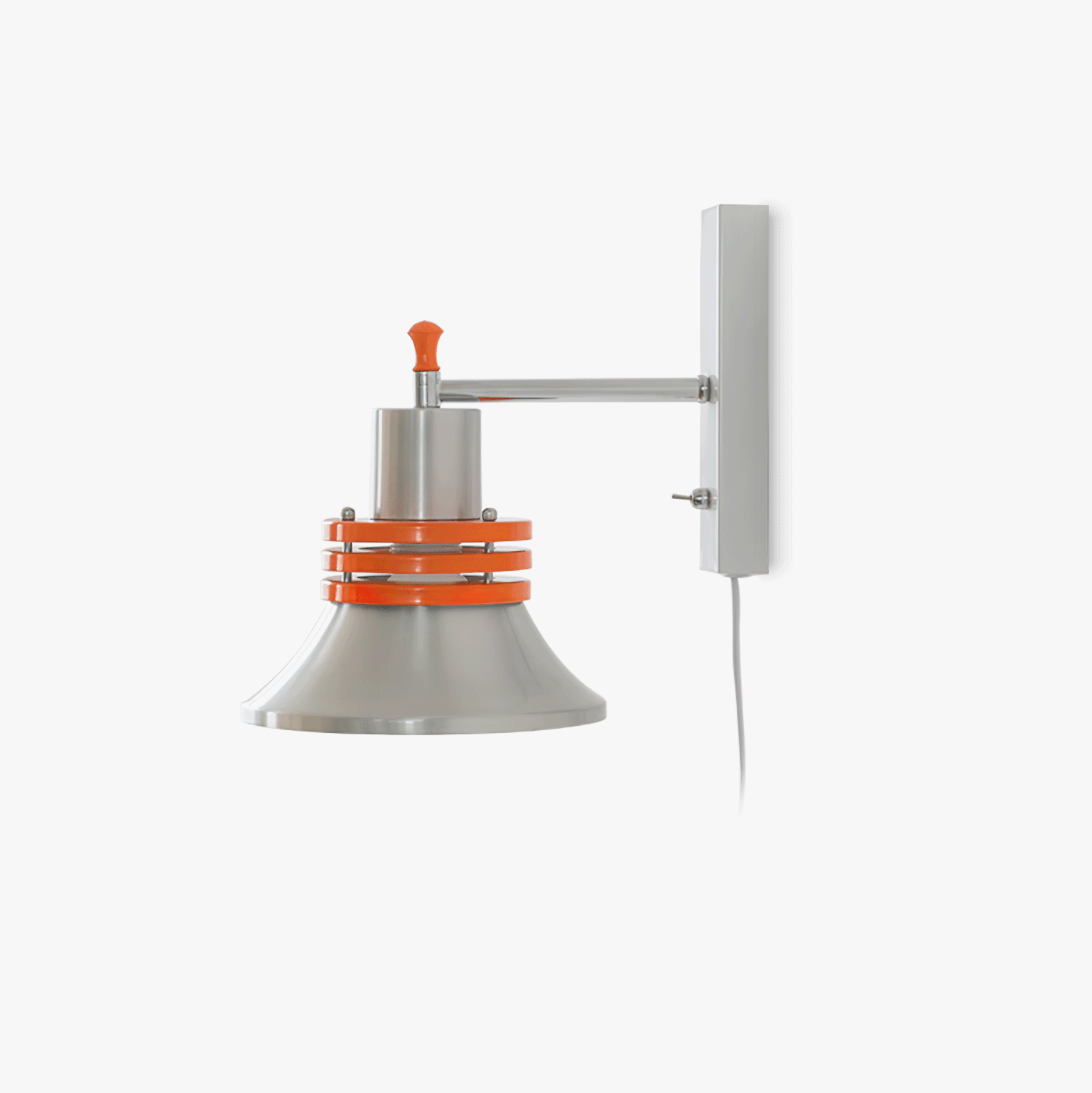Sleekform Static Wall Lamp Dia 7.9″ x H 8.7″ / Dia 20cm x H 22cm / Orange & Chrome / US Plug Wall lamp