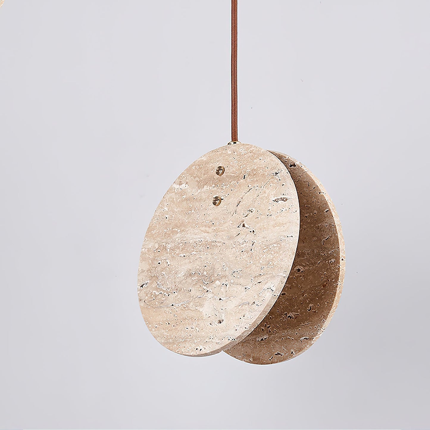 Solstice Stone Pendant Light Dia 7.9’’ x H 7.9’’ / Yellow Travertine pendant Lamp
