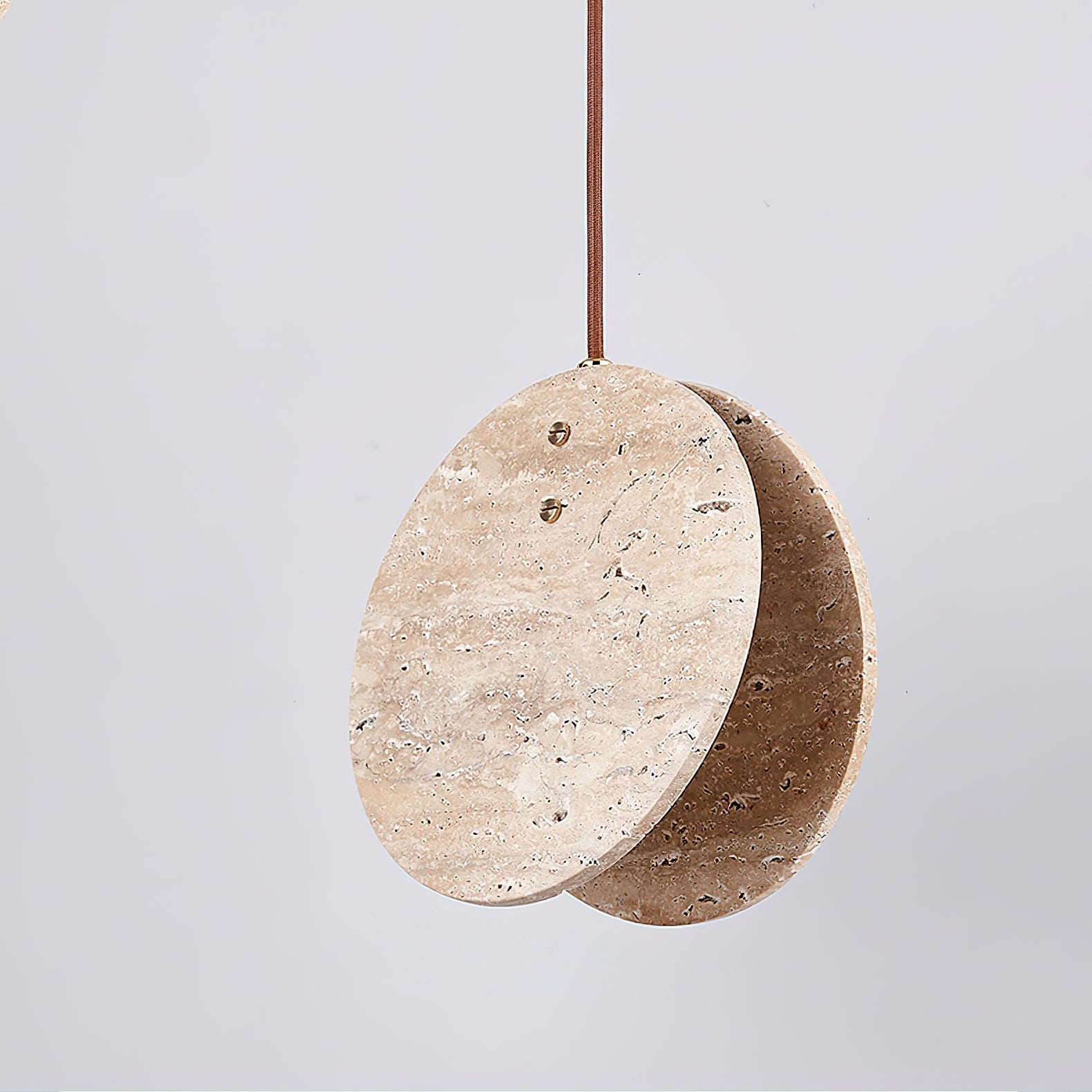 Solstice Stone Pendant Light Dia 7.9’’ x H 7.9’’ / Yellow Travertine pendant Lamp