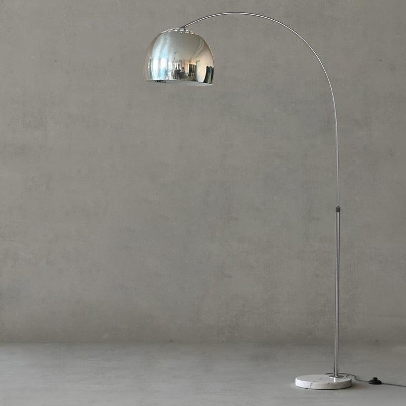Sneedville Arched Floor Lamp W 59″ x H 66.9″ / W 150cm x H 170cm / Stainless Steel Satin Nickel + Chrome / US plug
