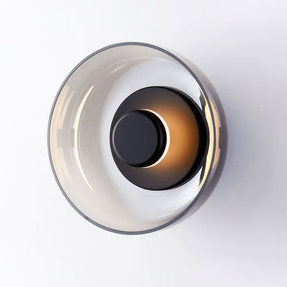 Solara Wall Light Dia 3.9″ x H 9″ / Dia 10cm x H 23cm / Black & Smoke grey / 1 Piece Wall lamp