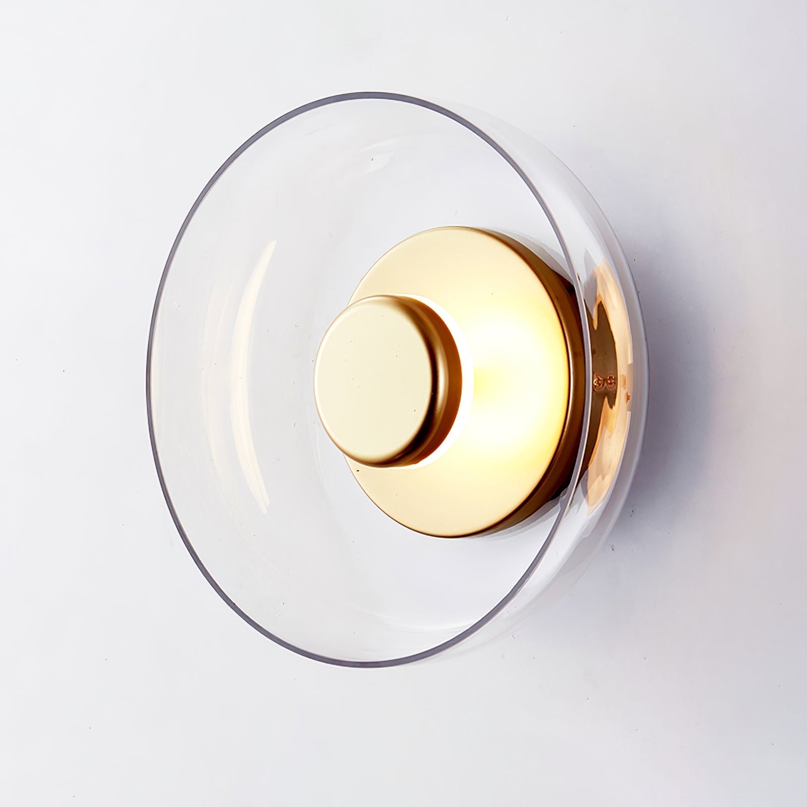 Solara Wall Light Dia 3.9″ x H 9″ / Dia 10cm x H 23cm / Brass & Clear glass / 1 Piece Wall lamp