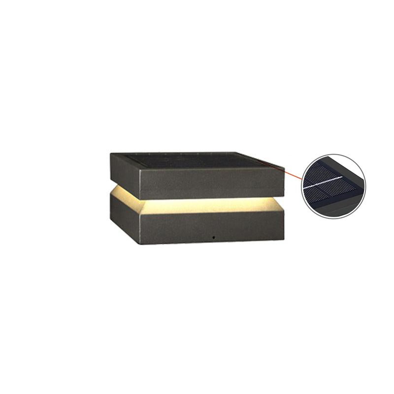 Square Post Outdoor Light L 9.8″ x W 9.8″ x H 5.9″ / L 25cm x W 25cm x H 15cm / Model B: Solar-Powered Version / Warm