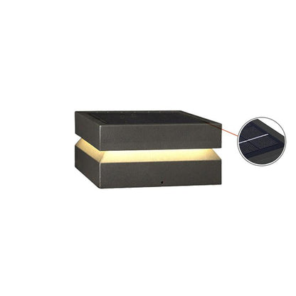 Square Post Outdoor Light L 11.8″ x W 11.8″ x H 5.9″ / L 30cm x W 30cm x H 15cm / Model B: Solar-Powered Version / Warm