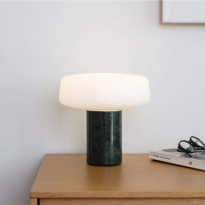 Solid Table Light Dia 11.8″ x H 12.5″ / Dia 30cm x H 32cm / Green Marble +White / US plug Table lamp