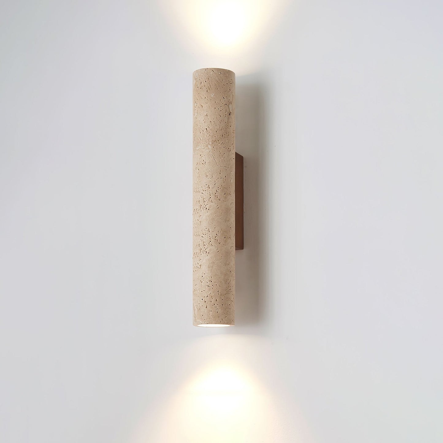 Solis Column Wall Lamp ? 2.6″ x H 12.6″ / Walnut Wood & Yellow Travertine 1001 Wall lamp