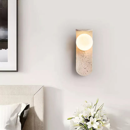Solis Curve Wall Lamp Dia 3.5″ x H 9.8″ / Dia 9cm x H 25cm / Yellow Travertine 1001 Wall lamp