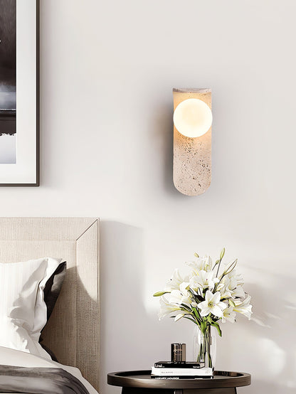 Solis Curve Wall Lamp Dia 3.5″ x H 9.8″ / Dia 9cm x H 25cm / Yellow Travertine 1001 Wall lamp