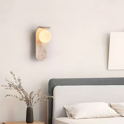 Solis Curve Wall Lamp Dia 3.5″ x H 9.8″ / Dia 9cm x H 25cm / Yellow Travertine 1001 Wall lamp