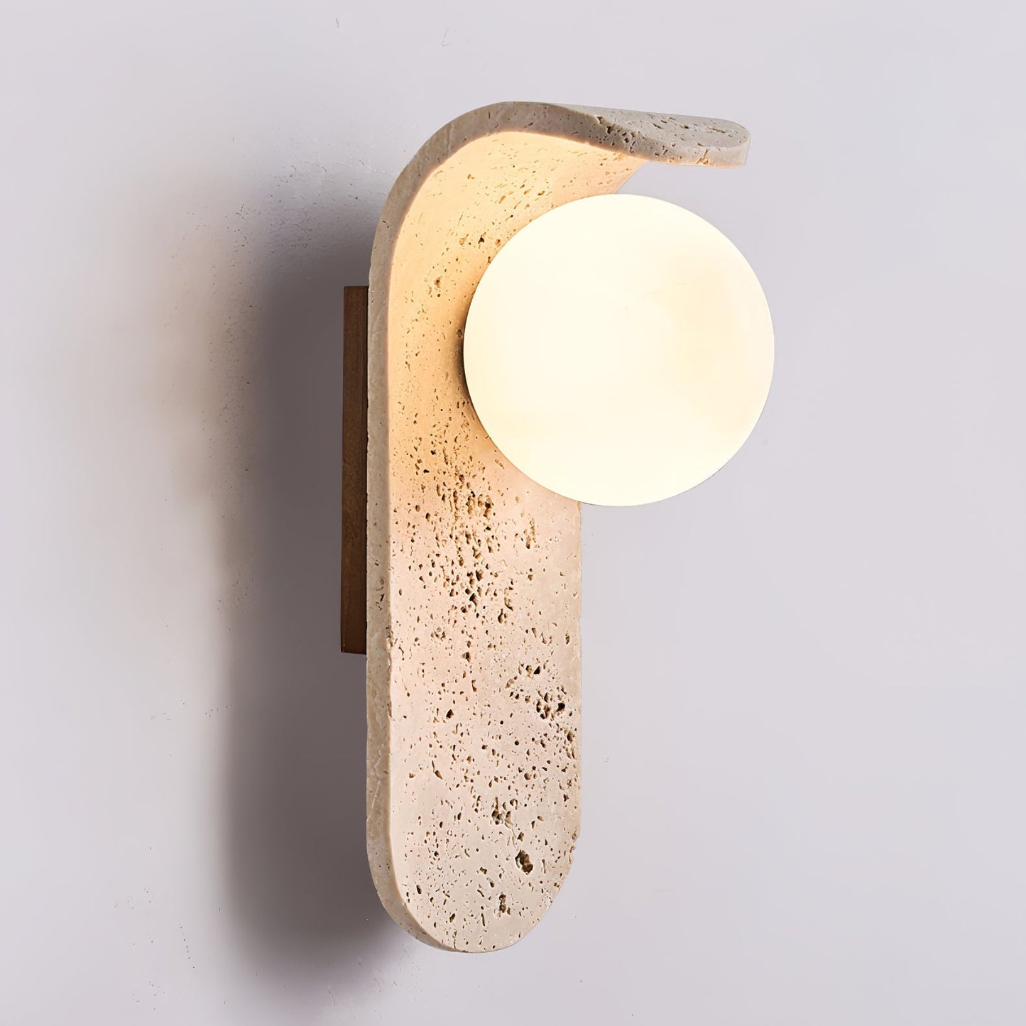 Solis Curve Wall Lamp Dia 3.5″ x H 9.8″ / Dia 9cm x H 25cm / Yellow Travertine 1001 Wall lamp