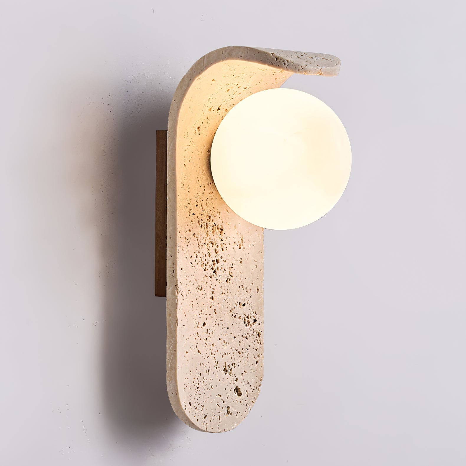 Solis Curve Wall Lamp Dia 3.5″ x H 9.8″ / Dia 9cm x H 25cm / Yellow Travertine 1001 Wall lamp