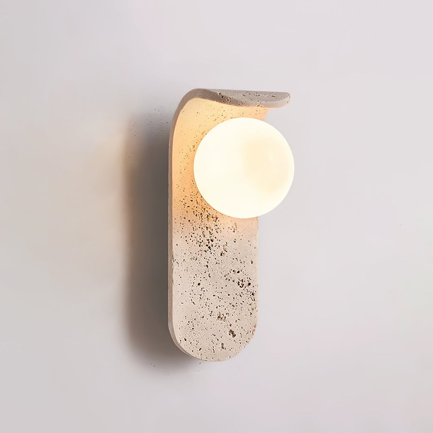 Solis Curve Wall Lamp Dia 3.5″ x H 9.8″ / Dia 9cm x H 25cm / Yellow Travertine 1001 Wall lamp