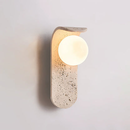 Solis Curve Wall Lamp Dia 3.5″ x H 9.8″ / Dia 9cm x H 25cm / Yellow Travertine 1001 Wall lamp